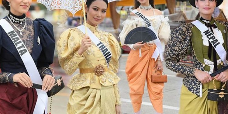 ยลเหล่าผู้เข้าประกวด มิสยูนิเวิร์ส 2018 สวมชุดไทย ร่วมงานอุ่นไอรัก
